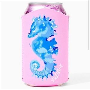Lilly Pulitzer Drink Hugger Pink w Blue Seahorse